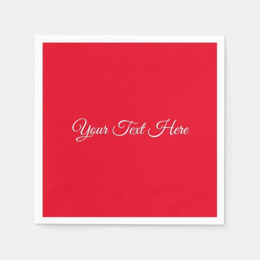 Rotes Schlicht Elegantes Minimalistisches Kalligra Serviette (Vorderseite)