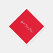 Rotes Schlicht Elegantes Minimalistisches Kalligra Serviette (Ecke)