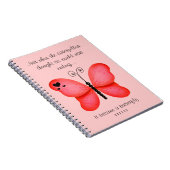 Rotes Schmetterlings-Notizbuch Notizblock (Rechte Seite)