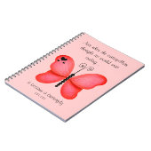 Rotes Schmetterlings-Notizbuch Notizblock (Linke Seite)