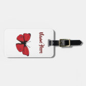 Rotes Schmetterlings-Zeichnen Gepäckanhänger (Vorderseite horizontal)