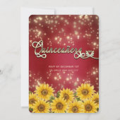 Rotes Schmetterlingskleid Sunflower String lights Einladung (Rückseite)