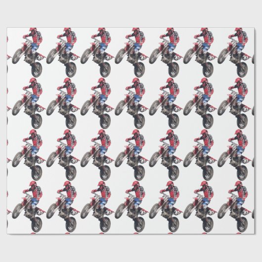 Rotes Schmutz-Fahrrad Geschenkpapier (Flach)