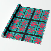 Rotes Schneeflocke-Packpapier Geschenkpapier (Ungerollt)