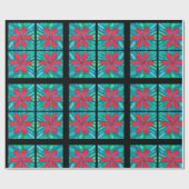 Rotes Schneeflocken-Geschenkpapier Geschenkpapier (Flach)