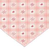 Rotes Schneeflocken Herz in rosa Retro Nahtloses M Tischdecke (Schrägansicht)