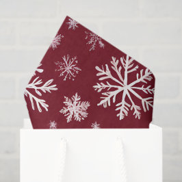Rotes Schneeflocken-Wasserfarben-Festmotiv Seidenpapier