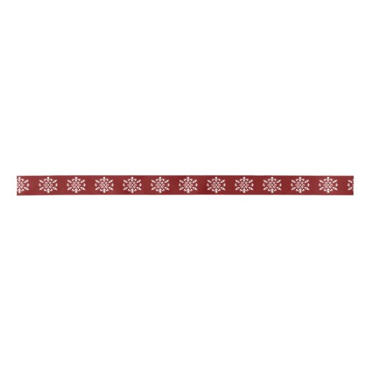 Rotes Schneeflockenband Satinband (Vorderseite)