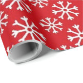 Rotes Schneepapier 30"x15" Geschenkpapier (Rolleneckpunkt)