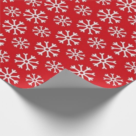 Rotes Schneepapier "x6" Geschenkpapier (Ecke)