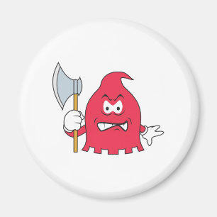 Rotes Schnittergesicht Magnet
