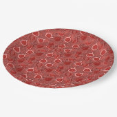 Rotes schönes Feigenfruchtmuster Pappteller (Schrägansicht)