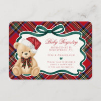 Rotes Schottenkaromuster Weihnachtsbär Baby-Regist