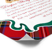 Rotes Schottenmuster-Weihnachtsbär-Windelgedanken Poster (Ecke)
