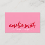 Rotes Schriftzeichen rosa Visitenkarte (Vorderseite)