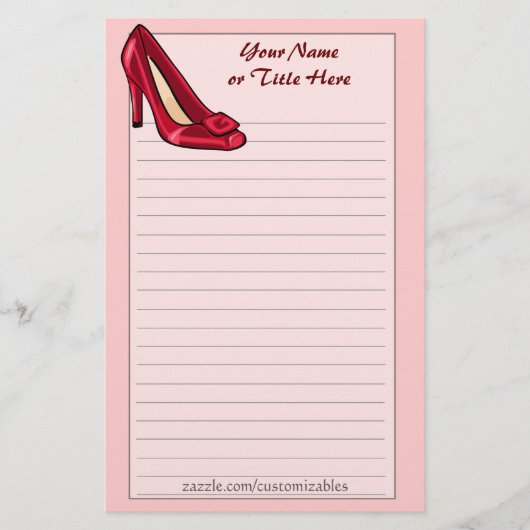 Rotes Schuh-Briefpapier Briefpapier (Vorderseite)