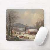 Rotes Schulhaus (Land-Szene) 1858 Mousepad (Mit Mouse)