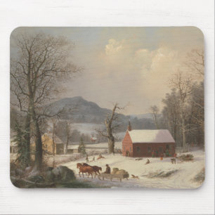 Rotes Schulhaus (Land-Szene) 1858 Mousepad