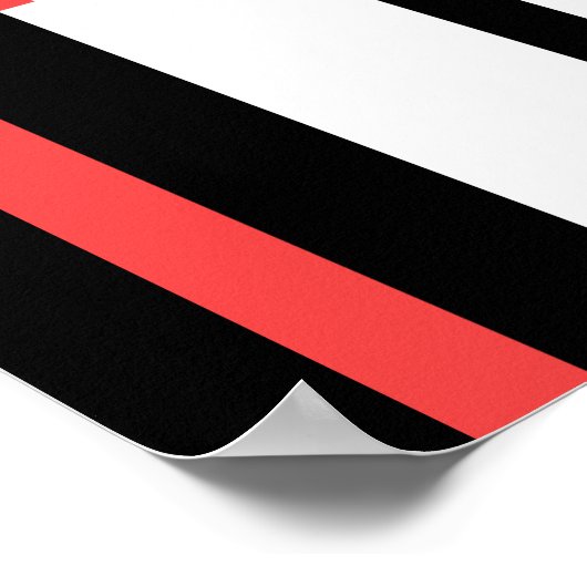 Rotes Schwarz auf weißem MCM-ähnlichem geometrisch Poster (Ecke)