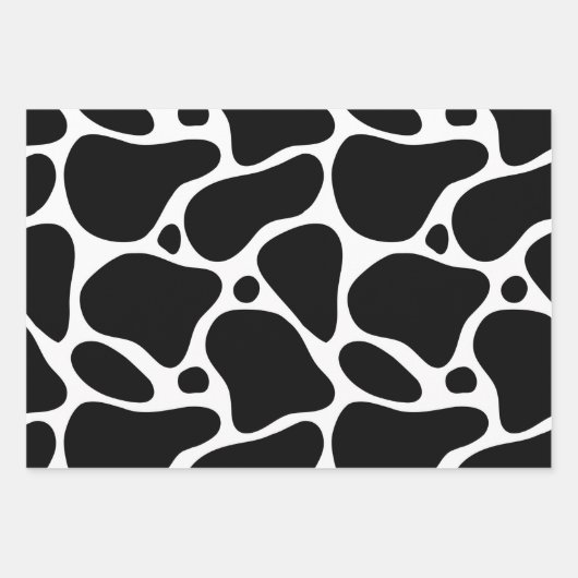 Rotes schwarz-braunes Giraffenmuster auf weiß Geschenkpapier Set (Vorderseite 3)