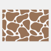 Rotes schwarz-braunes Giraffenmuster auf weiß Geschenkpapier Set (Vorderseite 2)