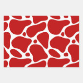 Rotes schwarz-braunes Giraffenmuster auf weiß Geschenkpapier Set (Vorderseite)