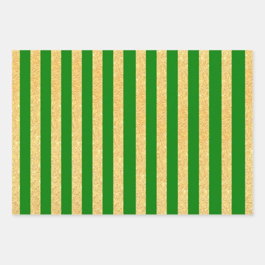 Rotes Schwarz-Glitzer Streifen Muster Geschenkpapier Set (Vorderseite)