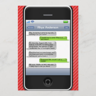 Rotes/Schwarz-intelligentes Telefon-iParty Einladung