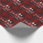 Rotes Schwarz Kariert wunderbarste Zeit des Jahres Geschenkpapier (Ecke)