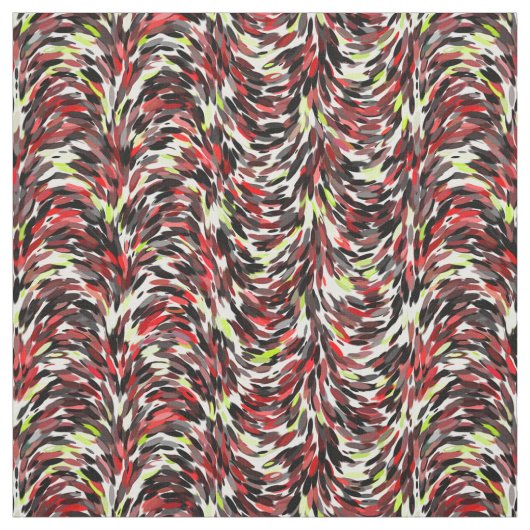 Rotes Schwarz-Linde-Grün Pinselstriche Kunstmuster Stoff (Muster)