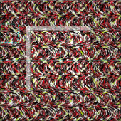 Rotes Schwarz-Linde-Grün Pinselstriche Kunstmuster Stoff (Kachel)