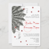 Rotes Schwarz (ohne Blume) Einladungen zum Hochzei (Vorderseite)