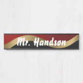 Rotes Schwarz und Gold Türschild (Vorderseite )