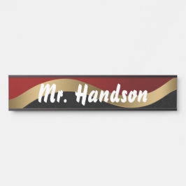 Rotes Schwarz und Gold Türschild