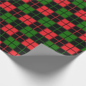Rotes Schwarz und grüne Karos #1 Umschlagpapier Geschenkpapier (Ecke)