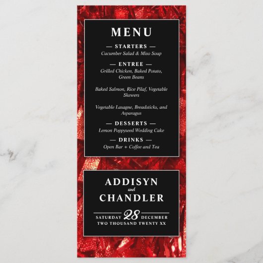 Rotes Schwarz und Weiß Moderne Weihnachtszeit Programm (Vorderseite)