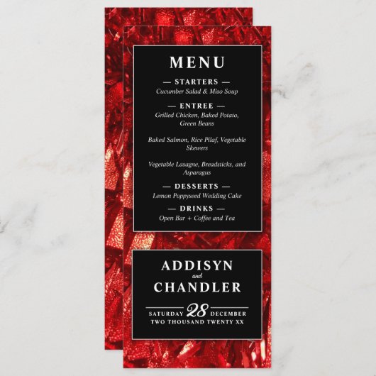 Rotes Schwarz und Weiß Moderne Weihnachtszeit Programm (Vorne/Hinten)