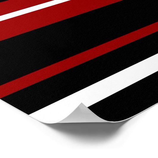 Rotes, Schwarz-weiß gestricktes Sockenfingerhorn Poster (Ecke)