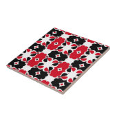 rotes Schwarz-Weiß-Muster Fliese (Seite)