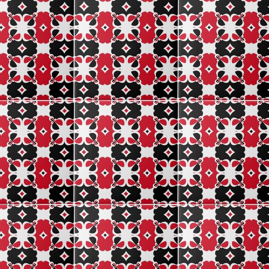 rotes Schwarz-Weiß-Muster Fliese