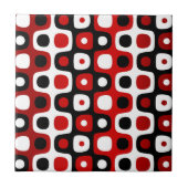 rotes Schwarz-Weiß-Muster Fliese (Vorderseite)