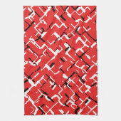Rotes Schwarz-weißes Cooles Muster Geschirrtuch (Vertikal)