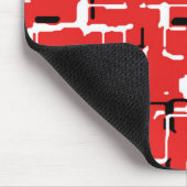 Rotes Schwarz-weißes Cooles Muster Mousepad (Ecke)