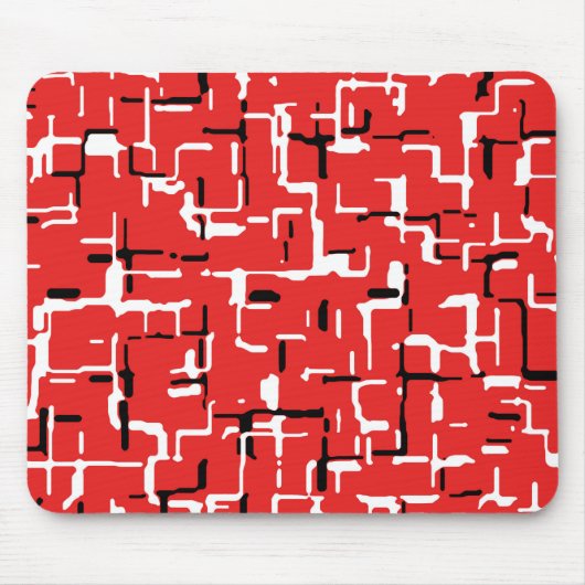 Rotes Schwarz-weißes Cooles Muster Mousepad (Vorne)