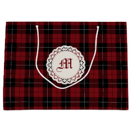 Rotes Schwarz-weißes kariertes Große Geschenktüte