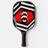 Rotes Schwarz-weißes, modernes Pickleball-Paddel Pickleball Schläger (Rückseite)