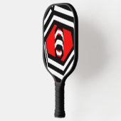 Rotes Schwarz-weißes, modernes Pickleball-Paddel Pickleball Schläger (Links)