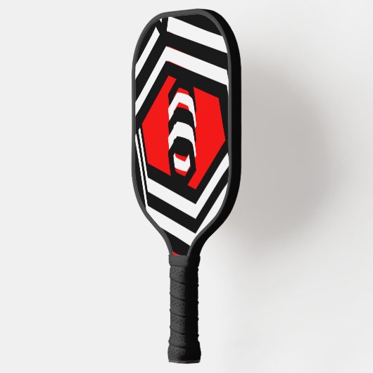 Rotes Schwarz-weißes, modernes Pickleball-Paddel Pickleball Schläger (Links)