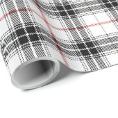 Rotes Schwarz-weißes schottisches Tartan-Kariertes Geschenkpapier (Rolleneckpunkt)