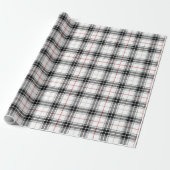 Rotes Schwarz-weißes schottisches Tartan-Kariertes Geschenkpapier (Ungerollt)